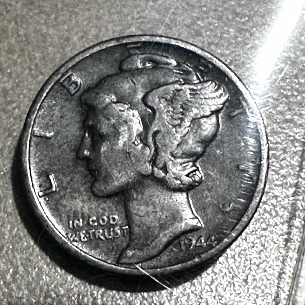 Vintage 1944 S  Silver Mercury Dime